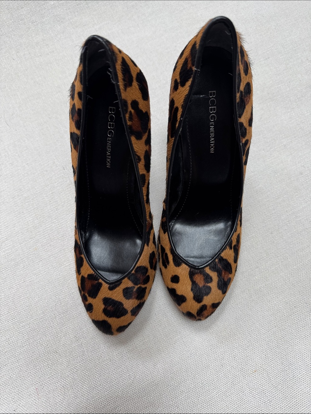 BCBGeneration Leopard Print Pointed Toe Pumps in Brown and Black